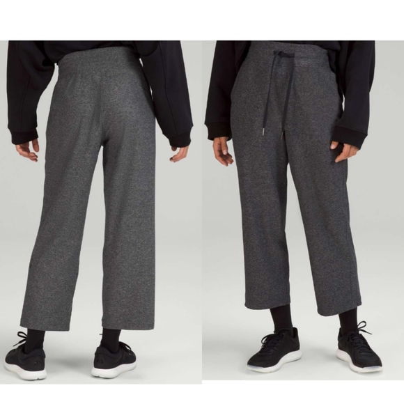 Lululemon Ready to Rulu Straight-Leg High-Rise Crop Heathered Raceway Grey Black - Picture 1 of 13